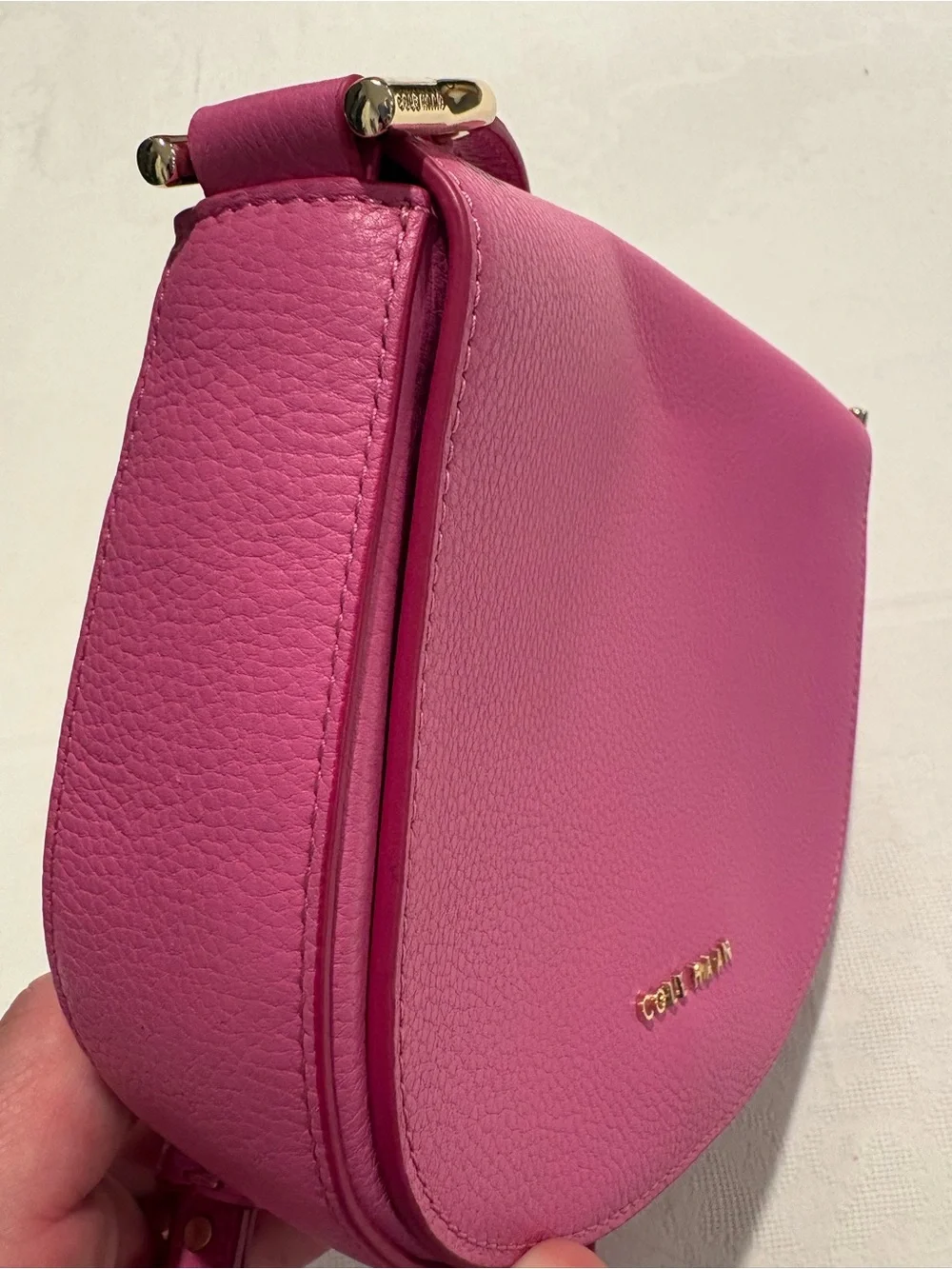 Cole Haan Hot Pink Pebbled Leather Crossbody
